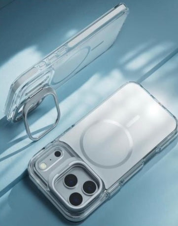 Premium glass finish phone case for Apple iPhone (with phone stand)